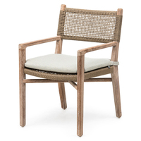 Tables et chaises en teck pour patio, jardin, extérieur, hôtels, resorts, restaurants, chaise de salle à manger en corde tressée, table longue imperméable pour patio