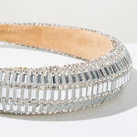 Élégant et tendance Accessoire pour cheveux plein de diamants Mousse brillante Strass Bandeau de luxe Polyvalent
