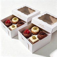 Boîte à gâteau en carton blanc de 10 pouces avec poignée, personnalisable, pour cadeaux d'anniversaire et emballage de mariage, vente en gros