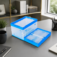 Boîte de rangement pliable en plastique transparente pour la maison, organisateur mural, empilable, pour coffre de voiture, armoire, bac de rangement, direct usine