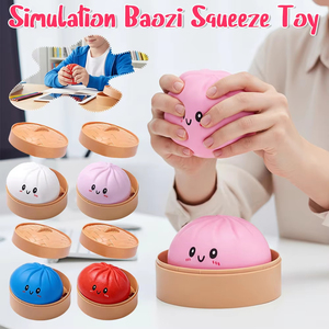 Juguete de simulación Baozi, juguete blando de peluche de pan al vapor, de rebote lento, para descompresión y alivio del estrés, regalos - Product Image 1