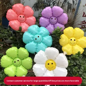 Ballon en forme de visage de tournesol, ballon en forme d'extraterrestre, ballon en forme de fleur, ballon à main, célébrité d'Internet, petite marguerite, promotion de stand, fête des mères, Halloween - Product Image 4