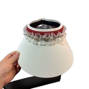 Élégant chapeau de <span class=keywords><strong>soleil</strong></span> coréen en dentelle perlée pour femme, double face, en soie glacée, idéal pour l'été et la plage - Product Image 5