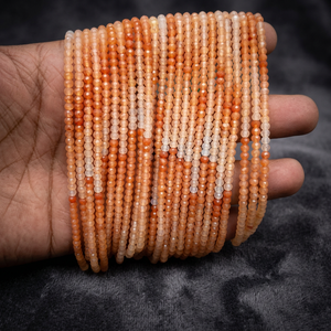 Orange Round <b>Stone</b> <b>Beads</b> for Jewelry Making 3MM Loose <b>Beads</b> Natural Gemstone Faceted Multi Color Strands - Product Image 3