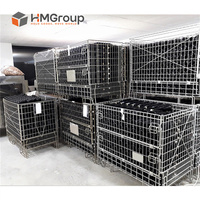 Conteneur de stockage et de transport portable en treillis métallique d'acier pour bouteilles de Bourgogne, pour entrepôt et manutention par chariot élévateur