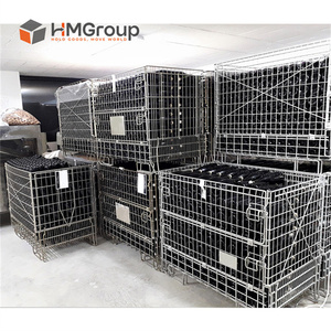 Conteneur de stockage et de transport portable en treillis métallique d'acier pour bouteilles de Bourgogne, pour entrepôt et manutention par chariot élévateur - Product Image 6