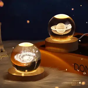 Crystal Lighting Ball Wholesale USB Glowing Crystal Ball Night Light For Bedroom Kids Girlfriends Gifts