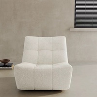 Zayshine Nordischer Moderner Weißer Chenille-Relaxsessel Wohnzimmer Schlafzimmer Drehsessel Modularer Empfangsraum Einzelsofa-Sessel