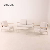 Ensemble de canapés d'extérieur en rotin PE, mobilier de jardin en aluminium, salon de patio pour hôtel, complexe hôtelier, villa