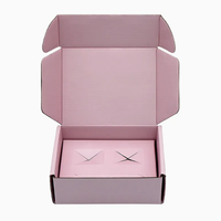 Boîte d'expédition en carton recyclé rose personnalisée avec logo d'abonnement imprimé, épaisseur 4 mm, pliable