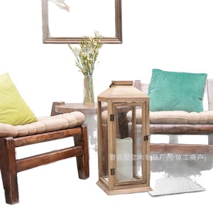 Wooden Lantern <b>Square</b> Candle Holder For Wedding Decoration Outdoor Indoor Use - Product Image 5
