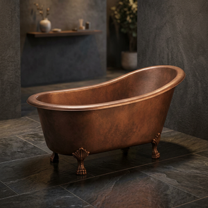Bañera de Cobre Independiente con Patas de Cobre, Bañera de Cobre Puro Japonesa para Remojo - IHC - Product Image 3