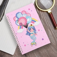Vente chaude 60 Pages 5d Diy A5 Diamant Peinture Couverture Livre Animal Sirène Mignon Cahier Pour Filles Cahiers Pour Les Étudiants