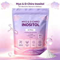 Poudre de Myo & D-Chiro Inositol 40:1 Marque Blanche pour l'Équilibre Hormonal Féminin, la Santé Ovarienne, Supplément de Vitamine D3 et de Zinc