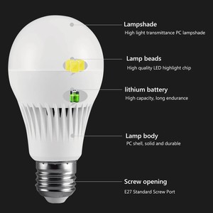 Bombilla <span class=keywords><strong>LED</strong></span> Inteligente Recargable E27 7W-12W, Lámpara de Emergencia Portátil para Sala de Estar, Baño y Camping - Product Image 6