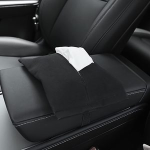 For Tesla Model 3/Y Suede tissue bag Hidden Storage Holder Behind Screen Large Space Decoration Accessories