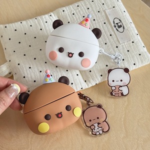 เคสซิลิโคนลายการ์ตูนหมีบ็อบสำหรับ Apple Airpods 4 Pro 2 3  ฝาครอบหูฟังยางรูปแพนด้า บูบู น่ารัก ป้องกันการกระแทก - Product Image 1