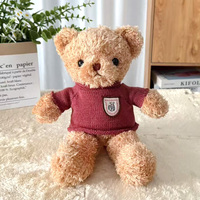 Pull personnalisé vierge avec logo brodé, en gros, super doux, promotionnel, en peluche longue, ours en peluche mignon et amusant pour Noël