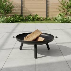 Brasero moderne en métal noir avec support trépied pour extérieur, patio, jardin, camping, chauffage au bois, foyer portable - Product Image 3