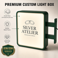 Boîte à lumière LED étanche IP65 haute luminosité, panneau publicitaire extérieur en aluminium et acrylique, logo personnalisé, éclairage suspendu