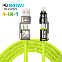 Cable de Carga Multiusos 4 en 1 Personalizado OEM con Carga Rápida y Sincronización de Datos para Cámara IOS y Dispositivos Electrónicos Inteligentes