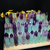 Fluorite naturelle de haute qualité, cristal de fluorite pastèque, pointe de fluorite, forme de bonbon, polie, taille 6-9 cm, pour le Feng Shui à la maison