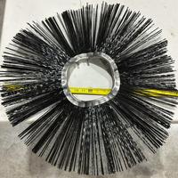 Brosse de balayage industrielle en polypropylène avec segment de remplacement combiné en fil d'acier et anneau de fixation