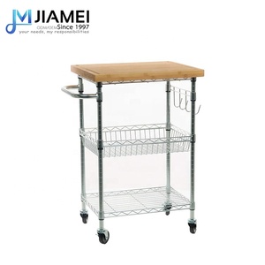 رف منظم للمطبخ من جيامي بثلاث طبقات، سلة سلكية، عربة أرفف سلكية - Product Image 2
