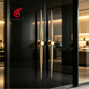 Poignées de <span class=keywords><strong>porte</strong></span> personnalisées en cuivre brossé coniques, luxe classique, pour entrée, villa traditionnelle, bois, verre, bronze antique - Product Image 1