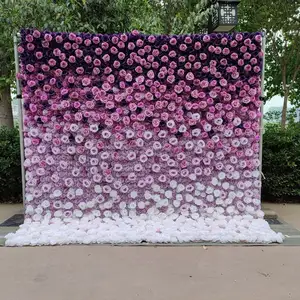 Purple Artificial Flower Wall Wedding Decoration Artificial Flowers Customizable Flower Wall