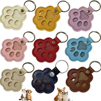 Sac de rangement pour poils d'animaux en cuir PU, avec breloque photo commémorative et pendentif porte-clés patte de chat – Vente chaude