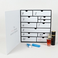Boîte de compte à rebours en carton rigide avec tiroirs, ruban et insert en mousse pour l'emballage de produits de soin de la peau, de bijoux et de cadeaux pour petites entreprises