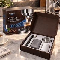 Boîte d'expédition personnalisée recyclable brillante en carton ondulé E pour machine à expresso, avec fermeture magnétique, doublure en éponge et vernis sélectif UV