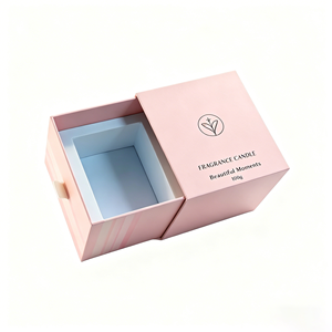 Boîte à tiroir personnalisée avec logo imprimé, boîte à bougies coulissante, boîte en carton rigide mat, emballage en papier écologique pour pots de bougies - Product Image 1