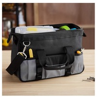 Sac de rangement d'outils durable et résistant à l'usure avec bandoulière réglable, organiseur d'outils portable, 16 poches, 12 pouces