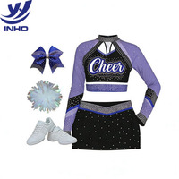 Costumes de danse et de cheerleading à sublimation par transfert thermique, designs sexy pour pom-pom girls, uniformes de cheerleading tendance, vente en gros d'uniformes de cheerleading