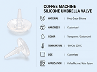 Valve d'arrêt en silicone de qualité alimentaire pour système d'eau de machine à café