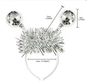 Benutzer definierte Silver Head Boppers Stirnband Haarschmuck Silver Disco Ball Boppers