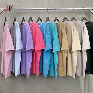 เสื้อยืดแขนสั้นทรงโอเวอร์ไซส์ ผ้าคอตตอนถัก 100% หนัก 325 GSM ซักย้อมสีแบบแอซิดวอช สไตล์วินเทจ เป็นมิตรต่อสิ่งแวดล้อม สำหรับผู้ชาย - Product Image 1