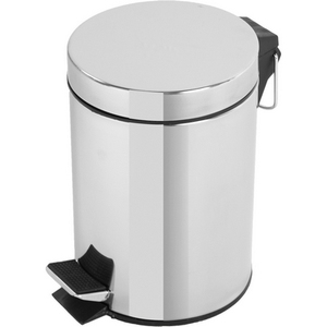 Cestino per Rifiuti in Acciaio Cromato da 5L per Bagno - Product Image 1