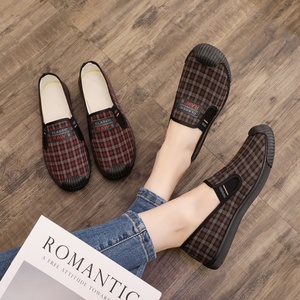 Zapatillas de Plataforma Casuales de Verano para Mujer, Estilo Étnico, Parte Superior de Lona a Cuadros, Transpirables, de Algodón, Sin Cordones, Suaves para Caminar a Diario - Product Image 6