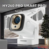 Projecteur portable HY260 PRO Android AOSP 1080P 200 ANSI H713 1 Go de RAM 8 Go de ROM WiFi 6 BT 5.4 avec mise au point automatique et correction automatique de la distorsion trapézoïdale