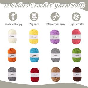 LQ260942Yarniss <b>Crochet</b> <b>Kit</b> for <b>Beginner</b>,All Inclusive Set Adult,Grey 840 Yards Yarn 12 Sizes Ergonomic Hooks with Organizer - Product Image 4
