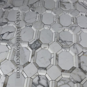 モダンデザイン3Dキューブモザイク多色天然大理石石タイルアパート用 - Product Image 1