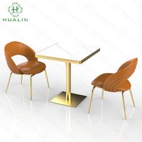 HUALIN Table de salle à manger moderne en pierre frittée de haute qualité pour restaurant Table à manger en marbre Tables et chaises personnalisées pour café d'hôtel