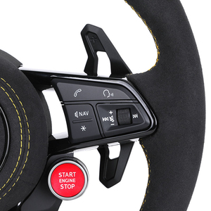 Volante Deportivo R8 <span class=keywords><strong>S</strong></span> <span class=keywords><strong>Line</strong></span> con Botón de Encendido, Completamente en Alcántara, con Luces LED para Audi A3 A4 A5 A6 A7 A8 C7 C8 B8 B9 S3 S4 S5 S6 RS3 RS5 RS6 C8 - Product Image 5