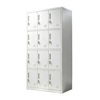 Armoire de vestiaire pour employés à 12 portes en métal, prix d'usine, armoire de rangement pour employés en acier laminé à froid avec serrure, robuste