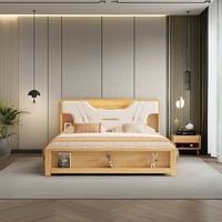 Lampe de lit en bois massif de style simple moderne nordique lampe de lit en bois de panneau nordique multifonctionnelle