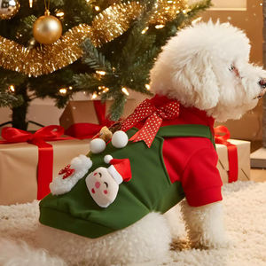 ملابس عائلية متطابقة للكريسماس بتصميم فاخر وجميل للشتاء، دافئة وناعمة وقابلة للتنفس، بألوان أحمر وأخضر للكلاب - Product Image 2