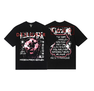 Camiseta de algodón grueso lavado, sin tejer, lisa, de corte holgado, estilo hip-hop, informal, de manga corta, antiarrugas - Product Image 5